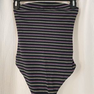 Urban Outfitters Strapless Neon Strip Top.